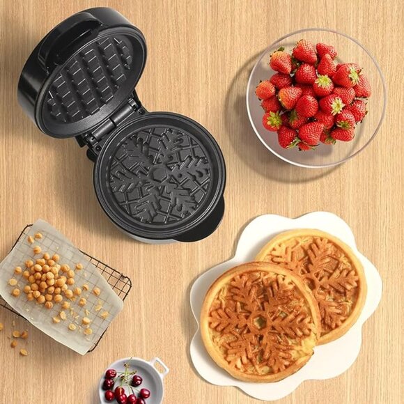 NIB - UVFAST Mini Waffle Maker (Snow Shaped Waffles) - Picture 2 of 7